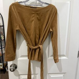 Banana Republic Tan Faux Suede Top
